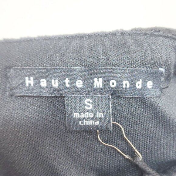 Haute Monde Womens Black Mesh A-Line Midi Skirt  Striped Lace Design Size S - Picture 2 of 10